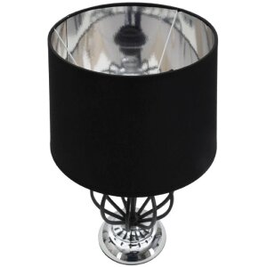 Mauro Ferretti Darky stolní lampa stříbrná E27 Ø 28x44,5 cm černá stříbrná
