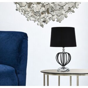 Mauro Ferretti Darky stolní lampa stříbrná E27 Ø 28x44,5 cm černá stříbrná