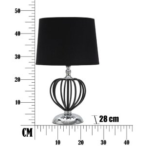 Mauro Ferretti Darky stolní lampa stříbrná E27 Ø 28x44,5 cm černá stříbrná