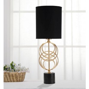 Mauro Ferretti Circly stolní lampa E27 Ø 20x58,5 cm zlatá černá