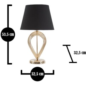 Stolní lampa Mauro Ferretti Maxt E27 Ø 32,5x53,5 cm zlatá černá