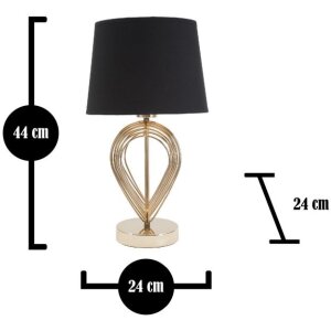 Stolní lampa Mauro Ferretti Maxt E27 Ø 24x44 cm zlatá černá