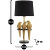 Mauro Ferretti stolní lampa papoušci E27 Ø 30x62,5 cm černá zlatá