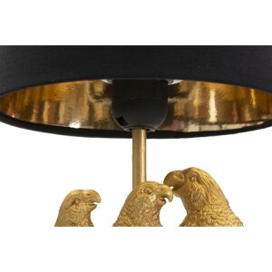Mauro Ferretti Nachttischlampe Papageien E27 Ø 20x39 cm schwarz gold