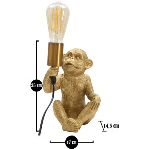 Stolní lampa Mauro Ferretti Opice E27 17x14,5x25 cm zlatá