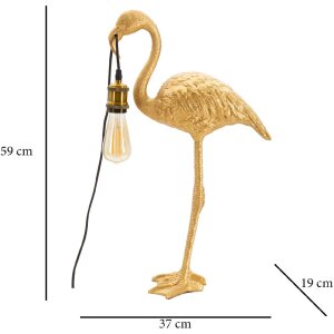 Stolní lampa Mauro Ferretti Flamingo E27 37x19x59 cm zlatá