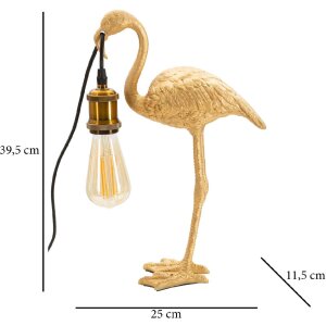 Stolní lampa Mauro Ferretti Flamingo E27 13x11,5x39,5 cm zlatá