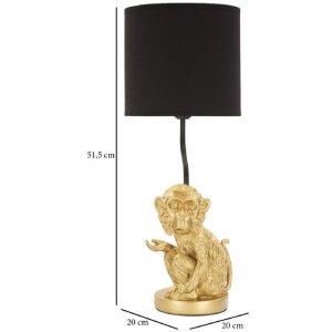 Stolní lampa Mauro Ferretti sedící opice E27 Ø 20x51,5 cm zlatá černá