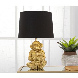 Mauro Ferretti stolní lampa monkey mum E27 Ø 30x49 cm zlatá černá
