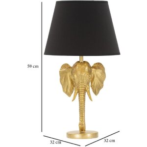 Stolní lampa Mauro Ferretti slon E27 Ø 32x59 cm zlatá černá