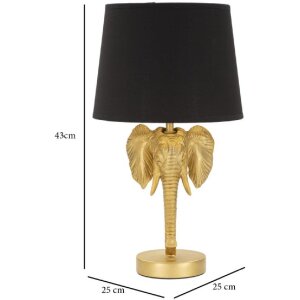 Stolní lampa Mauro Ferretti slon E27 Ø 25x43 cm zlatá černá