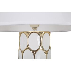 Stolní lampa Mauro Ferretti Glam Carv E27 Ø 34,5x56 cm bílé zlato