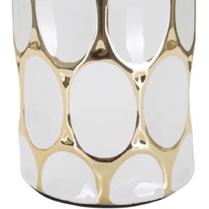 Stolní lampa Mauro Ferretti Glam Carv E27 Ø 34,5x56 cm bílé zlato