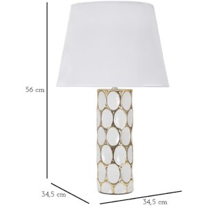 Stolní lampa Mauro Ferretti Glam Carv E27 Ø 34,5x56 cm bílé zlato