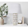 Stolní lampa Mauro Ferretti Glam Carv E27 Ø 34,5x56 cm bílé zlato