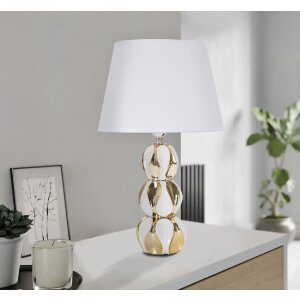 Stolní lampa Mauro Ferretti Glam Balls E27 Ø 28x46 cm bílé zlato