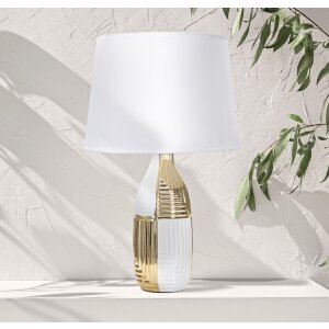 Stolní lampa Mauro Ferretti Glam Line E27 Ø 33x54 cm bílé zlato