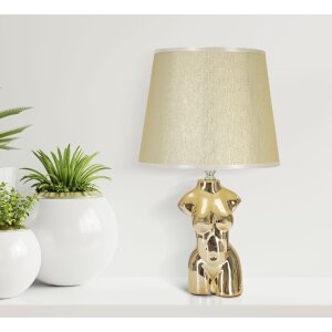 Stolní lampa Mauro Ferretti Glam Frau E27 Ø 25x39,5 cm zlatá
