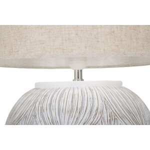 Stolní lampa Mauro Ferretti Atene E27 Ø 38x59 cm bílá smytá hnědá