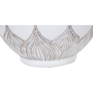 Stolní lampa Mauro Ferretti Atene E27 Ø 38x59 cm bílá smytá hnědá