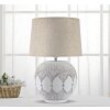 Stolní lampa Mauro Ferretti Atene E27 Ø 38x59 cm bílá smytá hnědá