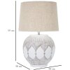 Stolní lampa Mauro Ferretti Atene E27 Ø 38x59 cm bílá smytá hnědá