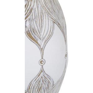 Stolní lampa Mauro Ferretti Atene oválná E27 Ø 38x67 cm bíle omytá hnědá