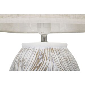 Stolní lampa Mauro Ferretti Atene oválná E27 Ø 38x67 cm bíle omytá hnědá