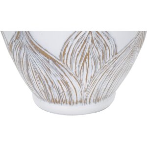 Stolní lampa Mauro Ferretti Atene oválná E27 Ø 38x67 cm bíle omytá hnědá