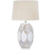 Stolní lampa Mauro Ferretti Atene oválná E27 Ø 38x67 cm bíle omytá hnědá