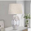 Stolní lampa Mauro Ferretti Atene oválná E27 Ø 38x67 cm bíle omytá hnědá