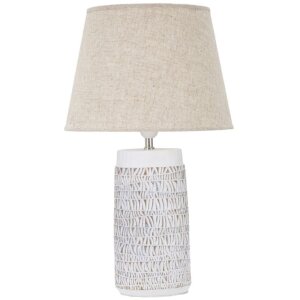 Mauro Ferretti stolní lampa Nairobi E27 Ø 35x60,5 cm bílá hnědá smytá