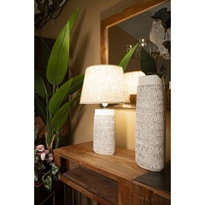 Mauro Ferretti stolní lampa Nairobi E27 Ø 35x60,5 cm bílá hnědá smytá