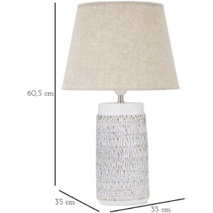 Mauro Ferretti stolní lampa Nairobi E27 Ø 35x60,5 cm bílá hnědá smytá
