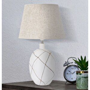 Mauro Ferretti stolní lampa linie E27 Ø 35x60 cm bílá omytá