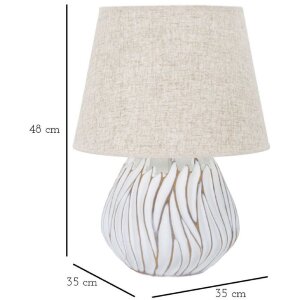 Mauro Ferretti stolní lampa Honduras E27 Ø 35x48 cm bílá omytá