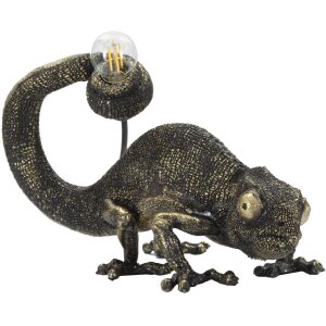 Mauro Ferretti stolní lampa ještěrka E14 37,5x16,5x22 cm černá zlatá