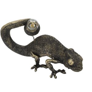 Mauro Ferretti stolní lampa ještěrka E14 37,5x16,5x22 cm černá zlatá