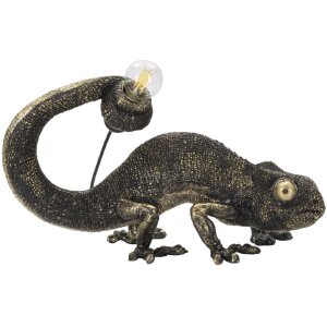 Mauro Ferretti stolní lampa ještěrka E14 37,5x16,5x22 cm černá zlatá