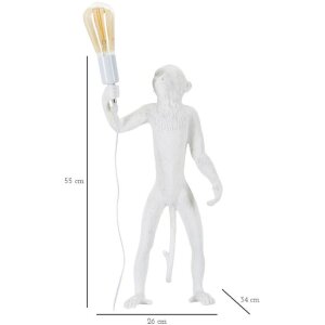 Stolní lampa Mauro Ferretti opice E27 Ø 26x34x55 cm bílá