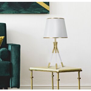 Stolní lampa Mauro Ferretti Triply E27 Ø 28x57 cm zlatá bílá