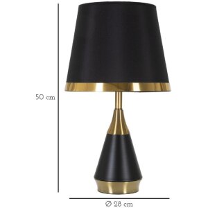 Stolní lampa Mauro Ferretti Blacky E27 Ø 28x50 cm černá zlatá