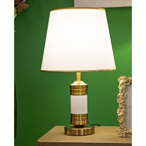 Stolní lampa Mauro Ferretti Whity E27 Ø 31x52 cm zlatá bílá