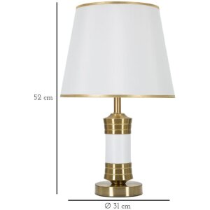 Stolní lampa Mauro Ferretti Whity E27 Ø 31x52 cm zlatá bílá