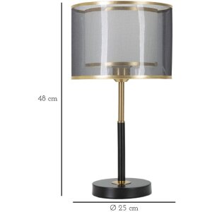 Mauro Ferretti stolní lampa úrovně E27 Ø 25x48 cm černá zlatá