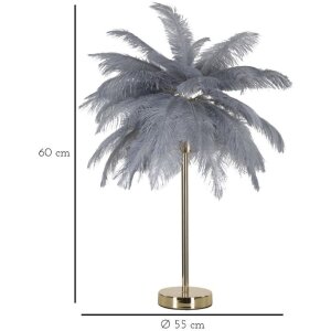 Mauro Ferretti stolní lampa palma 2 světla E14 Ø 55x60 cm šedozlatá