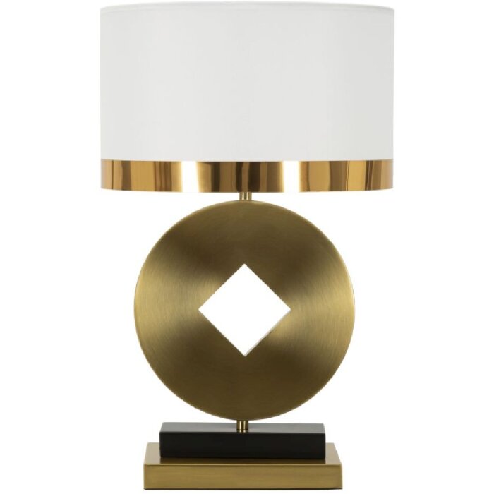 Stolní lampa Mauro Ferretti Coin E270 Ø 30x53 cm zlatá bílá
