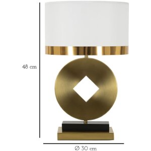 Stolní lampa Mauro Ferretti Coin E270 Ø 30x53 cm zlatá bílá