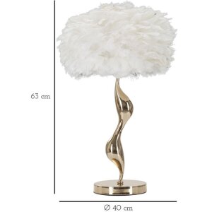 Stolní lampa Mauro Ferretti slim E27 Ø 40x63 cm bílé zlato