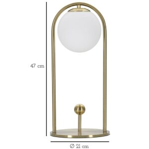 Stolní lampa Mauro Ferretti Glamy Arc E14 Ø 21x47 cm zlatá bílá